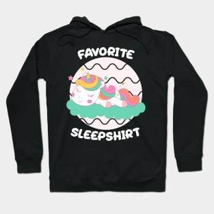 Cute Little Unicorn Sleeping Nap Favorite Sleep time Pajama Hoodie